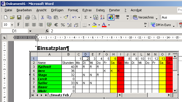 WordExcelTabelle